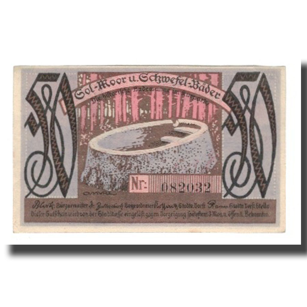 Banknote, Germany, Oldesloe, Bad Stadt, 50 Pfennig, valeur faciale, undated
