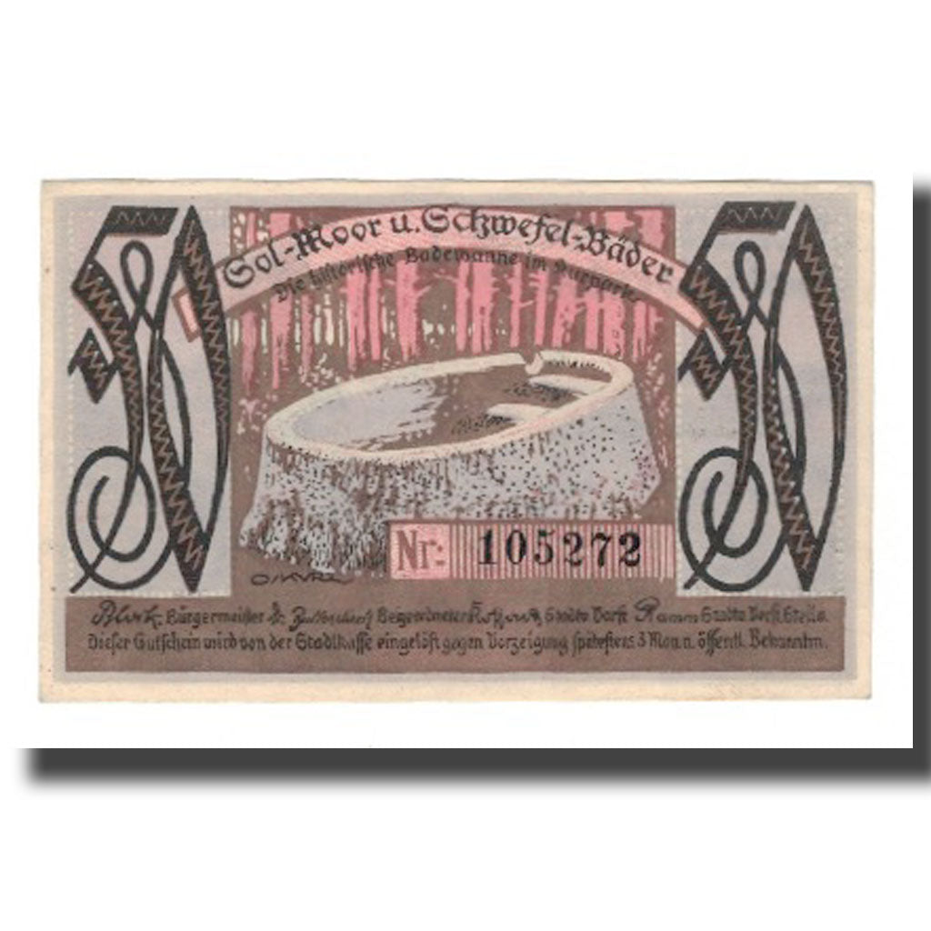 Banknote, Germany, Oldesloe, Bad Stadt, 50 Pfennig, valeur faciale 1, undated