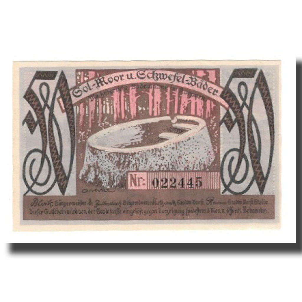 Biljet, Duitsland, Oldesloe, Bad Stadt, 50 Pfennig, valeur faciale 2, undated