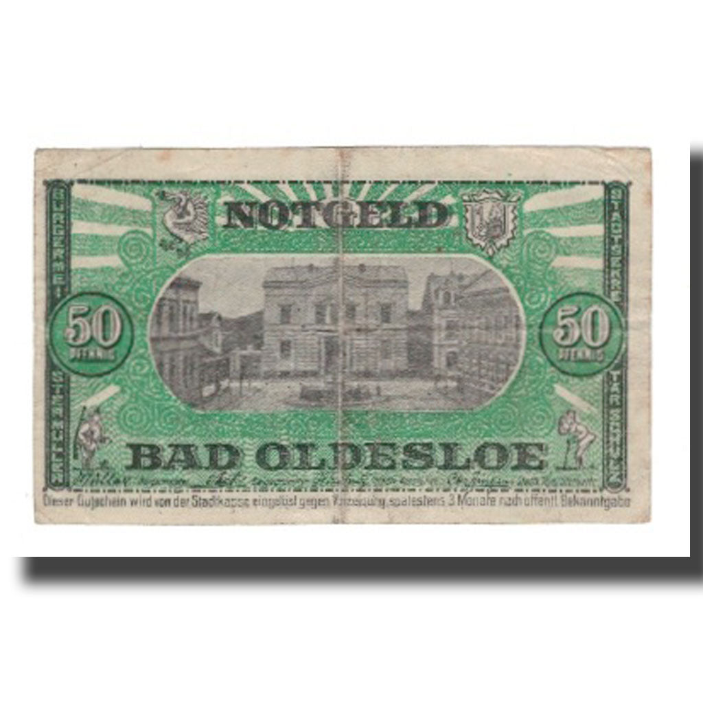 Banknote, Germany, Oldesloe, Bad Stadt, 50 Pfennig, valeur faciale, Undated