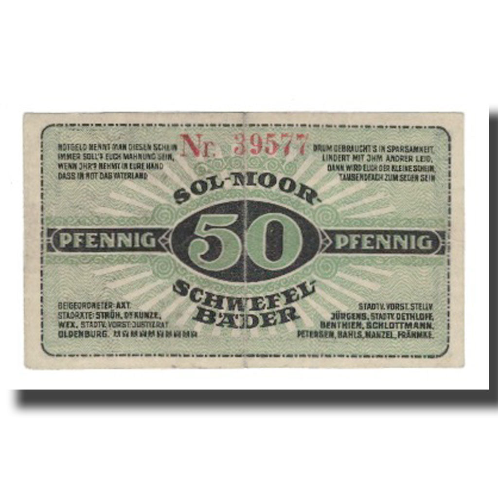 Banknote, Germany, Oldesloe, Bad Stadt, 50 Pfennig, valeur faciale 1, Undated
