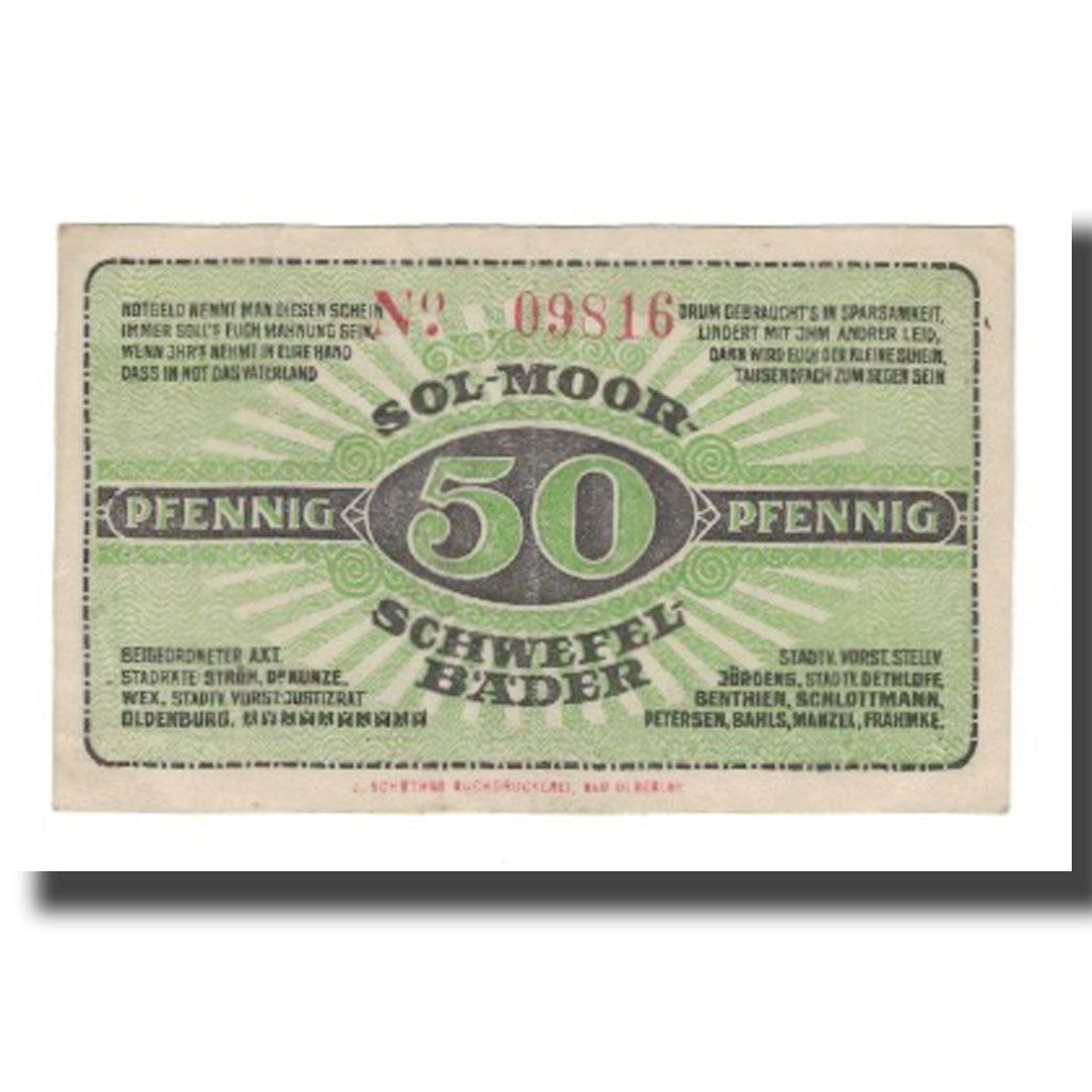 Banknote, Germany, Oldesloe, Bad Stadt, 50 Pfennig, valeur faciale 2, Undated