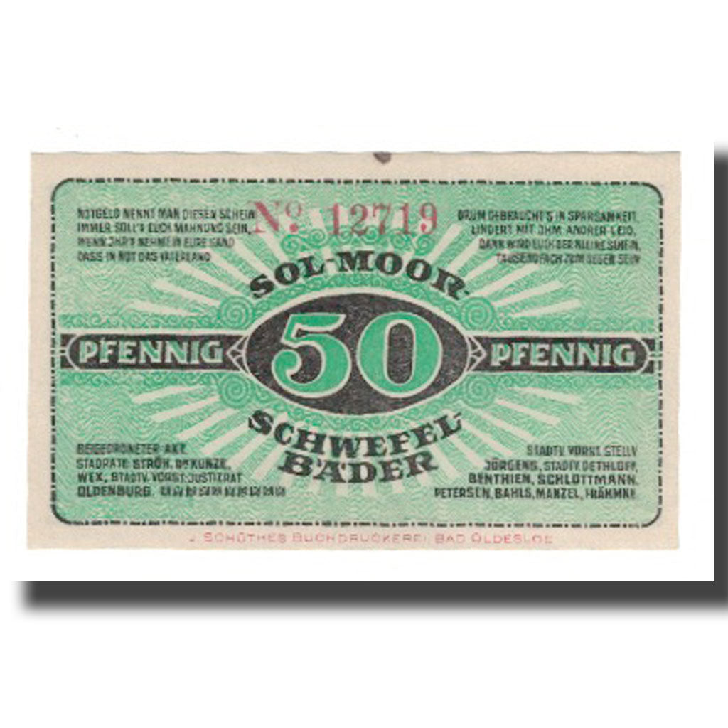 Banknote, Germany, Oldesloe, Bad Stadt, 50 Pfennig, Valeur faciale 3, Undated