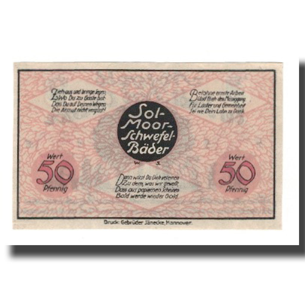 Banconote, Germania, Oldesloe, Bad Stadt, 50 Pfennig, valeur faciale, Undated