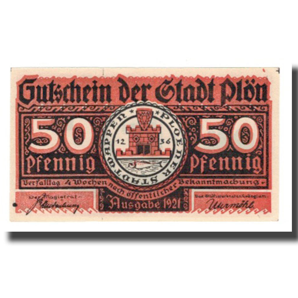 Banknote, Germany, Plön Stadt, 50 Pfennig, personnage 1, 1921, AU(55-58)