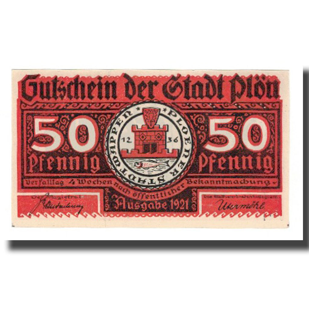 Banknote, Germany, Plön Stadt, 50 Pfennig, personnage, 1921, AU(55-58)