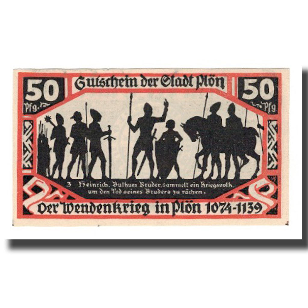 Banknote, Germany, Plön Stadt, 50 Pfennig, personnage, 1921, AU(55-58)