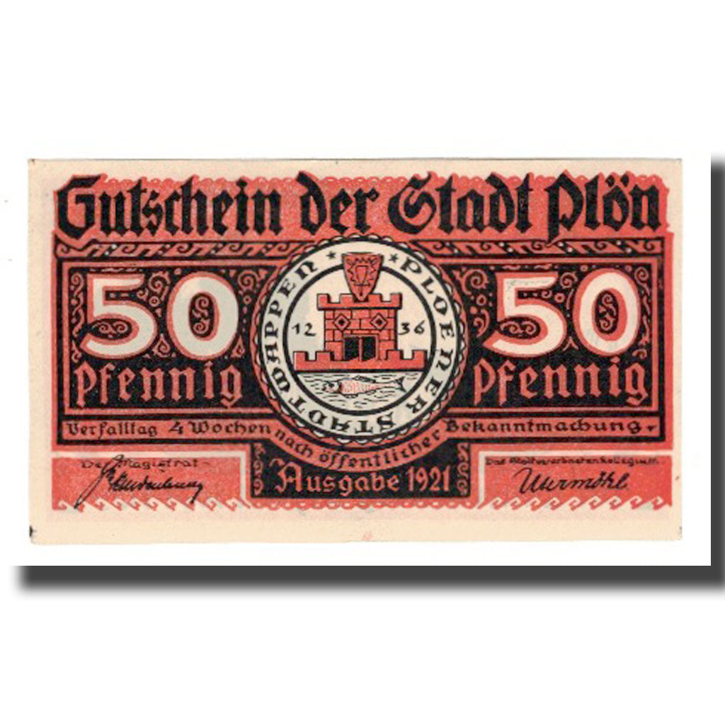 Banknote, Germany, Plön Stadt, 50 Pfennig, personnage 2, 1921, AU(55-58)