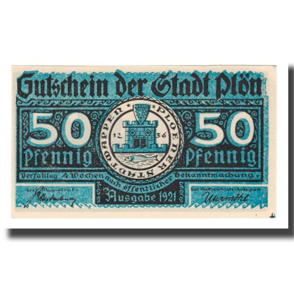 Banknote, Germany, Plön Stadt, 50 Pfennig, personnage, 1921, AU(55-58)
