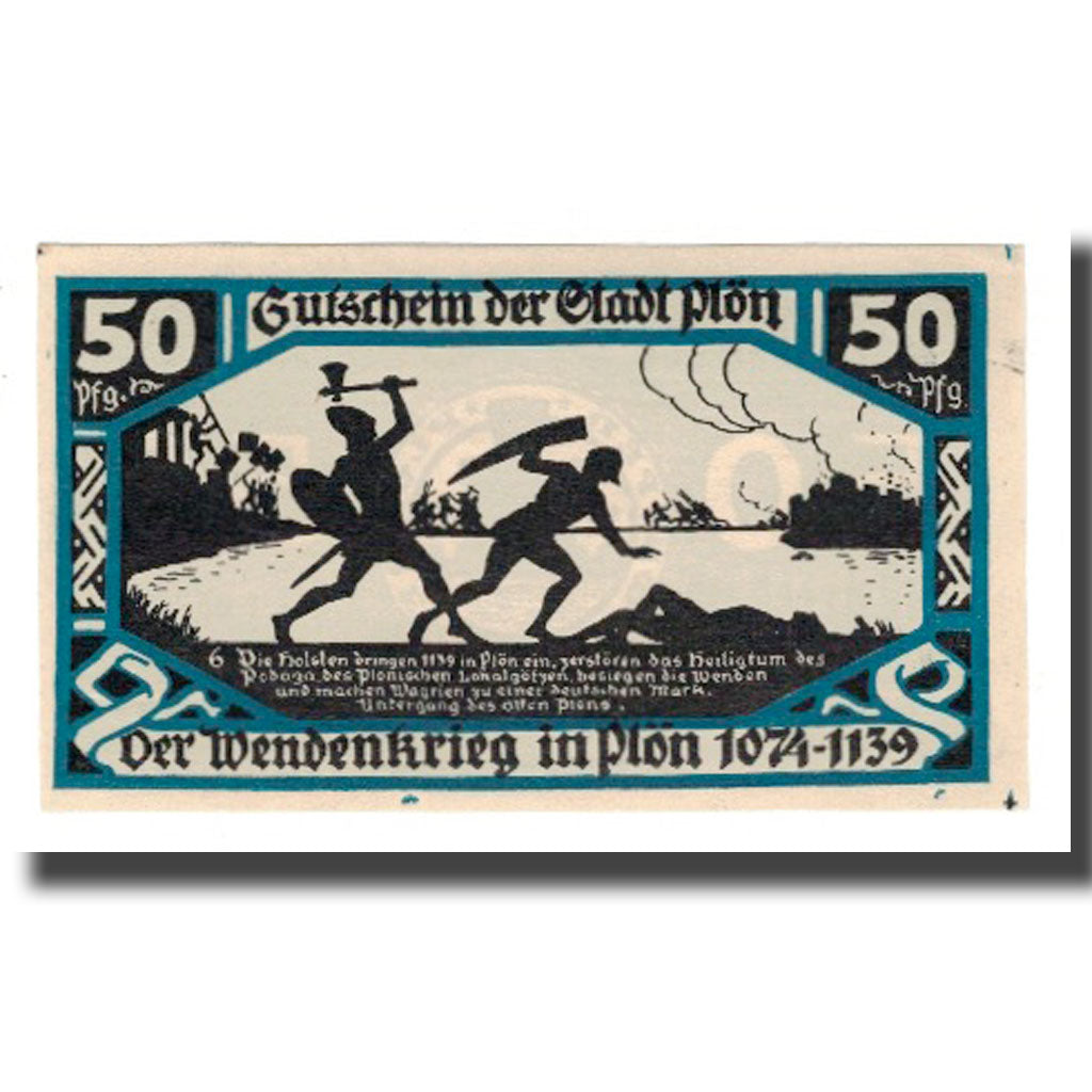 Geldschein, Deutschland, Plön Stadt, 50 Pfennig, personnage 5, 1921, VZ