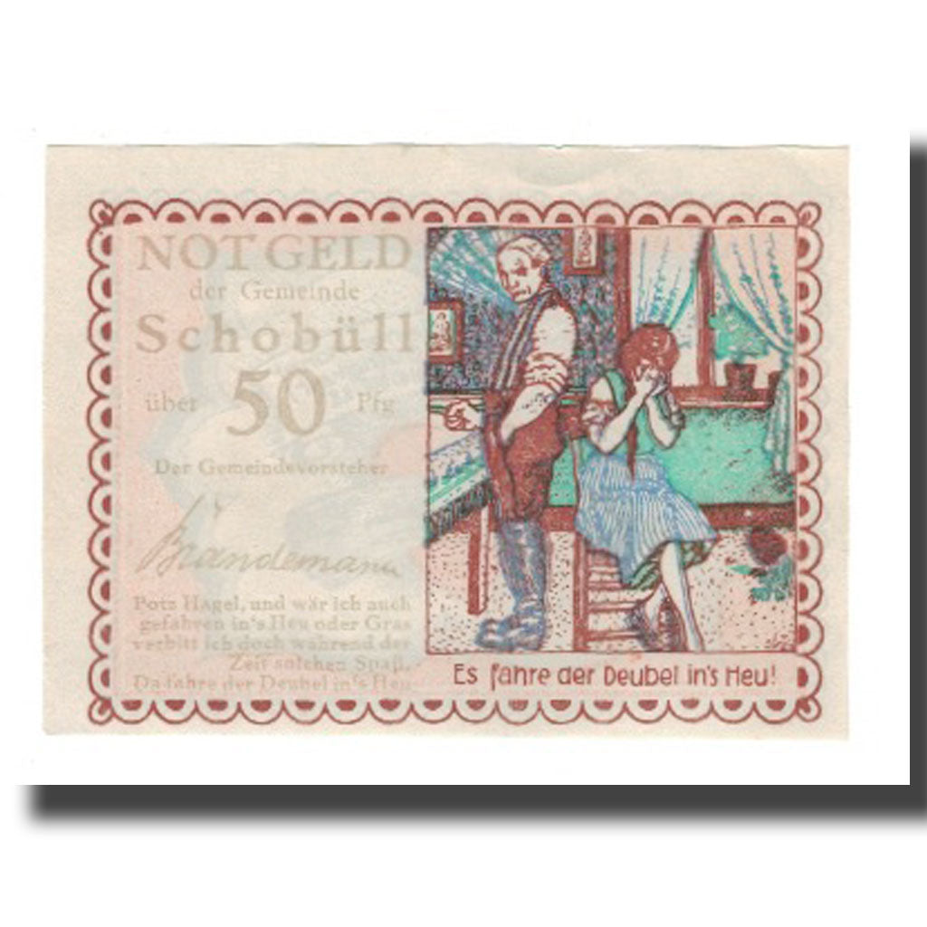 Billete, Alemania, Schobüll Gemeinde, 50 Pfennig, Texte 7, undated (1921), EBC
