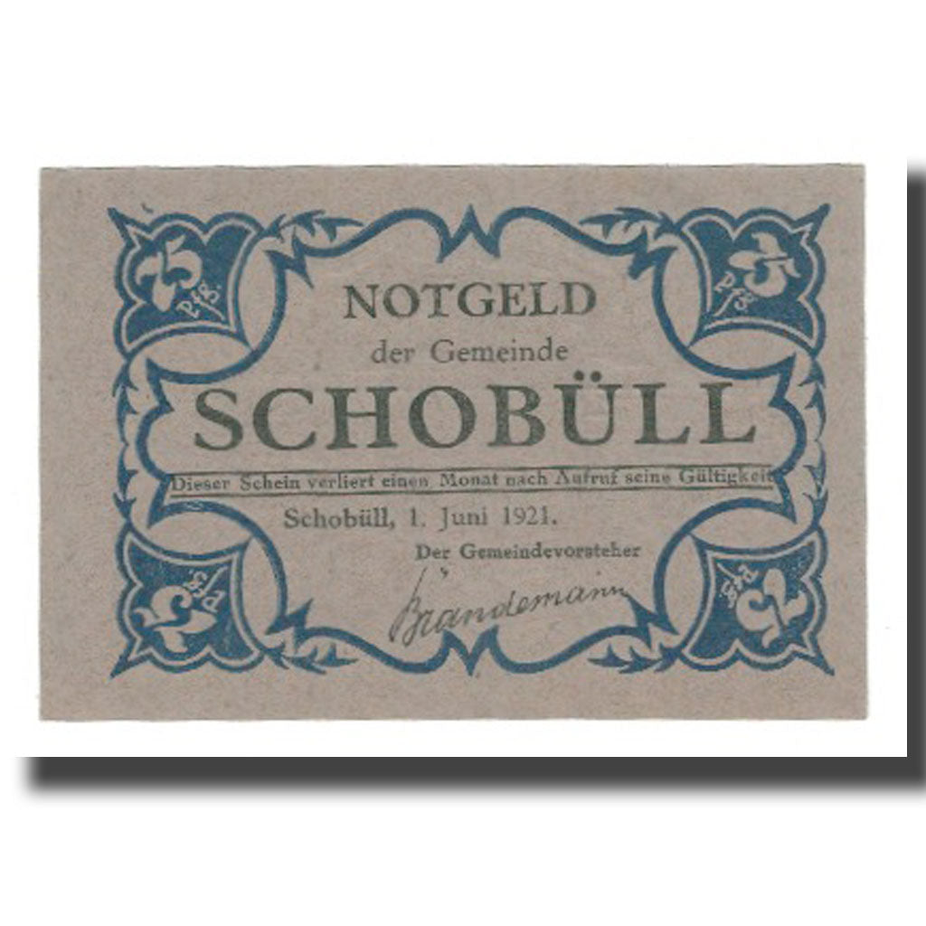 Geldschein, Deutschland, Schobüll Gemeinde, 75 Pfennig, paysage, 1921