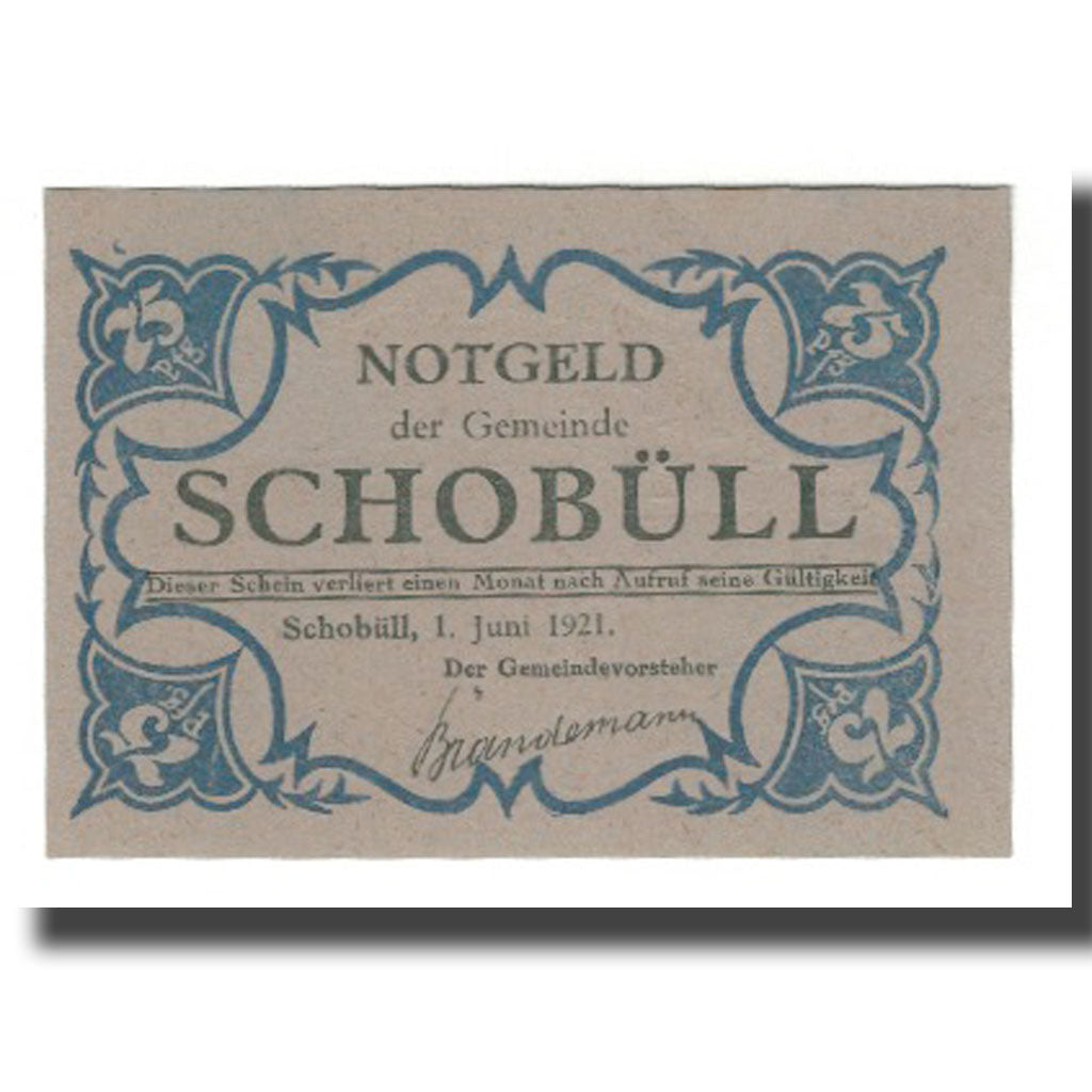 Banknote, Germany, Schobüll Gemeinde, 75 Pfennig, paysage 1, 1921, 1921-06-01