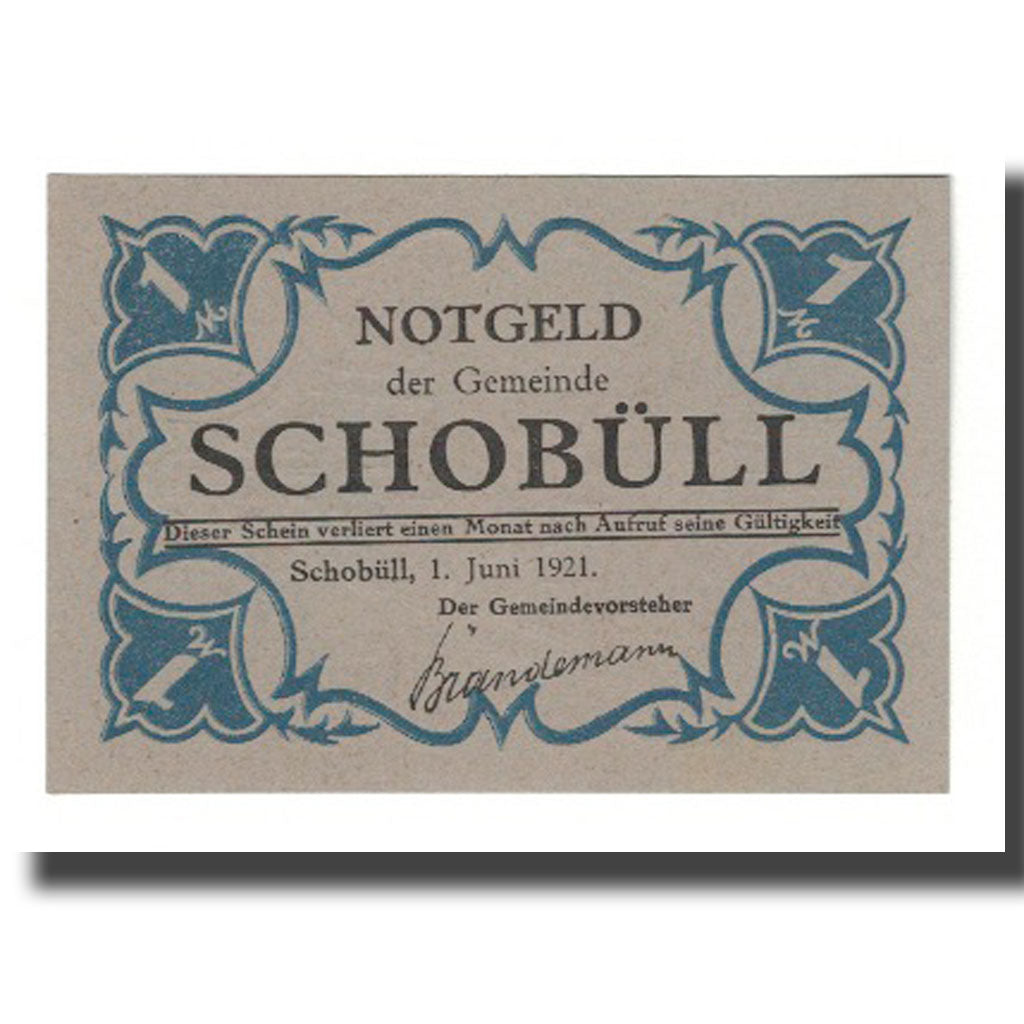 Banknote, Germany, Schobüll Gemeinde, 1 Mark, personnage, 1921, 1921-06-01