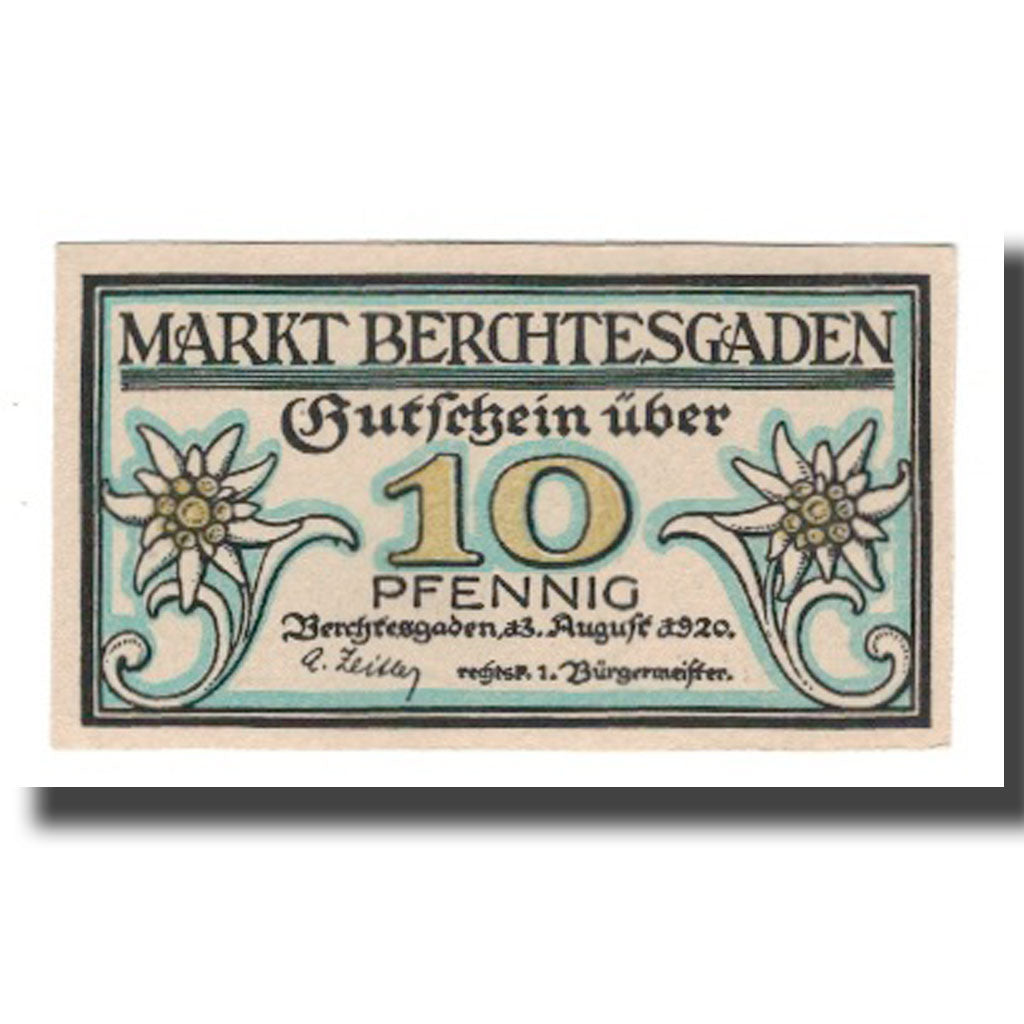 Banknote, Germany, Berchtesgaden Marktgemeinde, 10 Pfennig, personnage 3, 1920