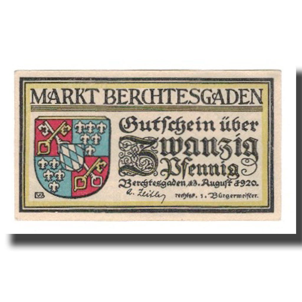 Banknote, Germany, Berchtesgaden Marktgemeinde, 20 Pfennig, paysage, 1920