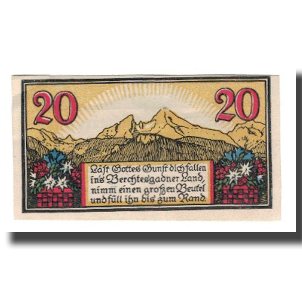 Banconote, Germania, Berchtesgaden Marktgemeinde, 20 Pfennig, paysage 2, 1920
