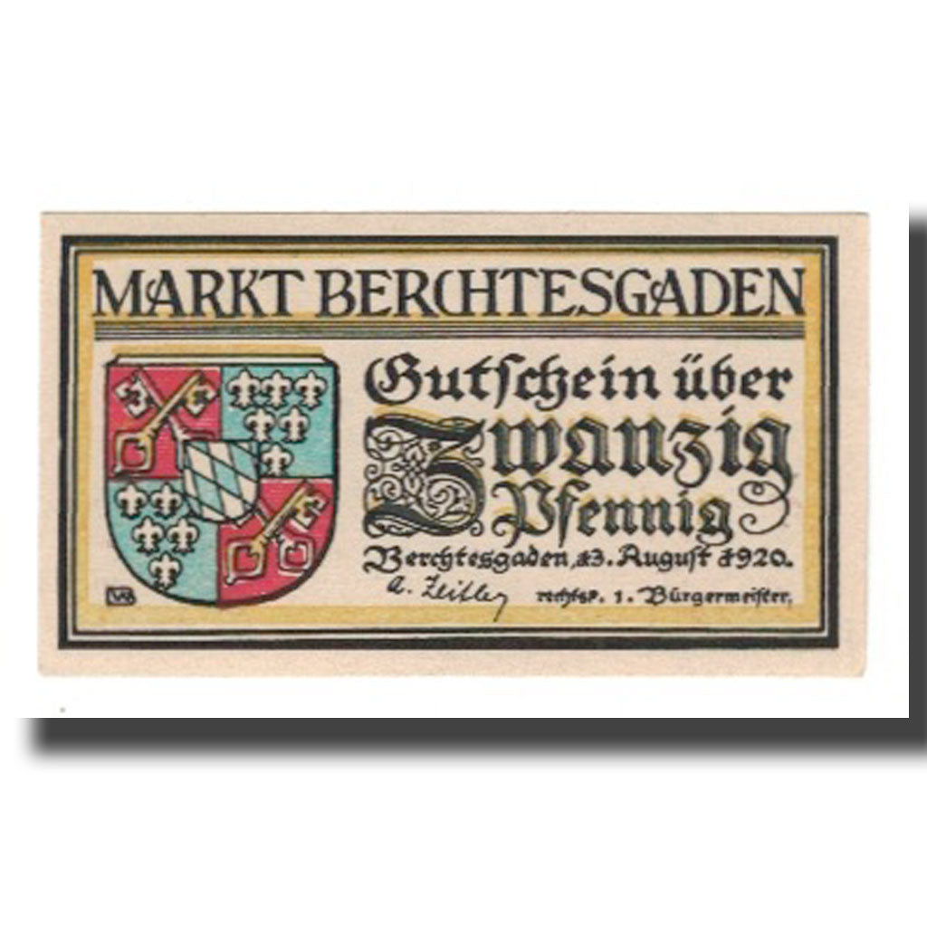 Banknot, Niemcy, Berchtesgaden Marktgemeinde, 20 Pfennig, paysage 3, 1920