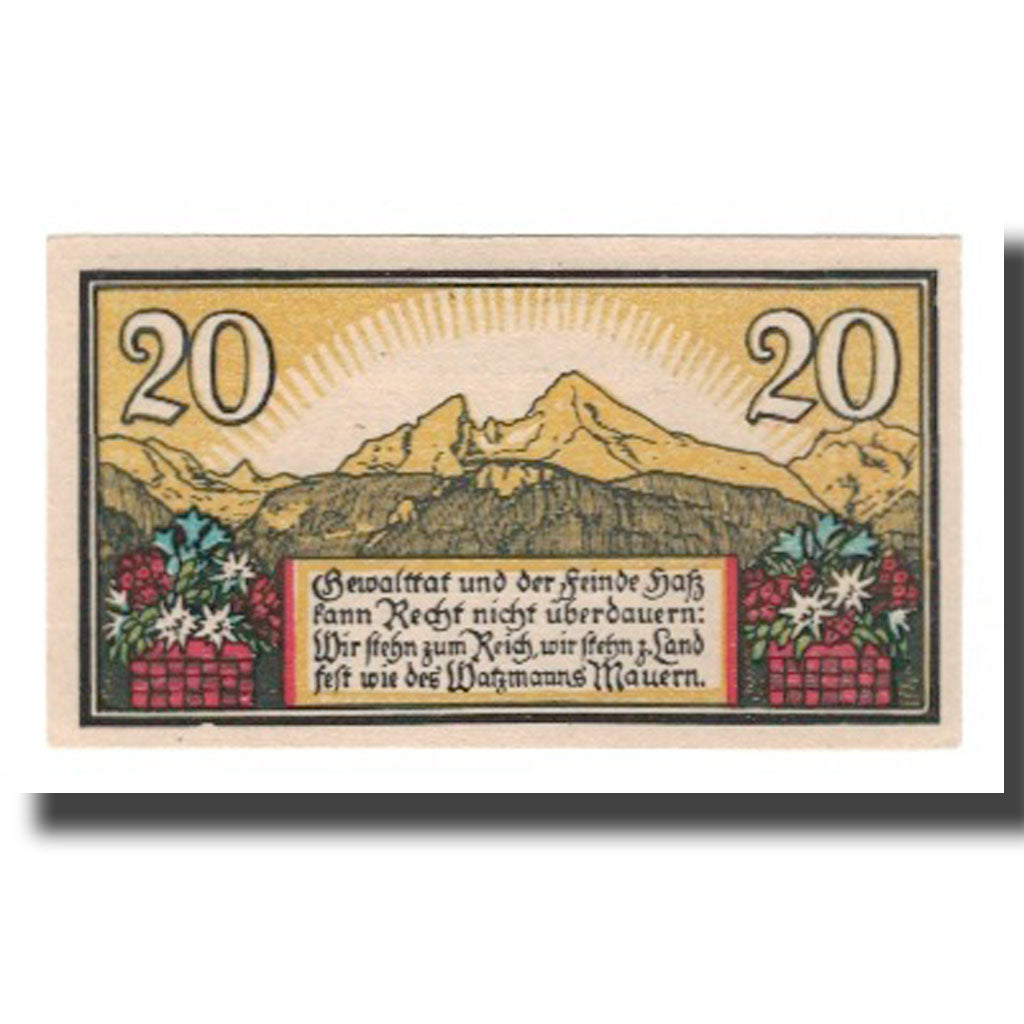 Banknot, Niemcy, Berchtesgaden Marktgemeinde, 20 Pfennig, paysage 3, 1920