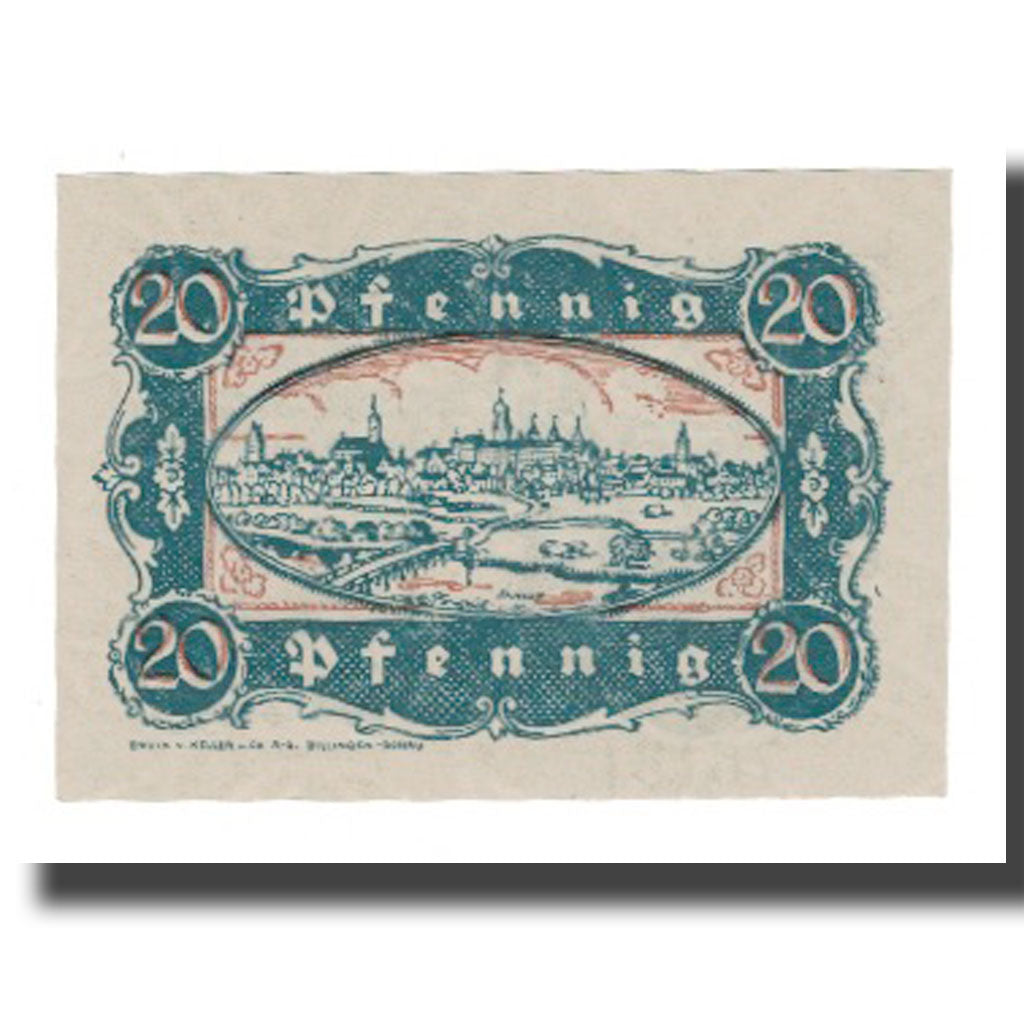 Banknote, Germany, Dillingen Stadt, 20 Pfennig, paysage, 1921, 1921-09-01