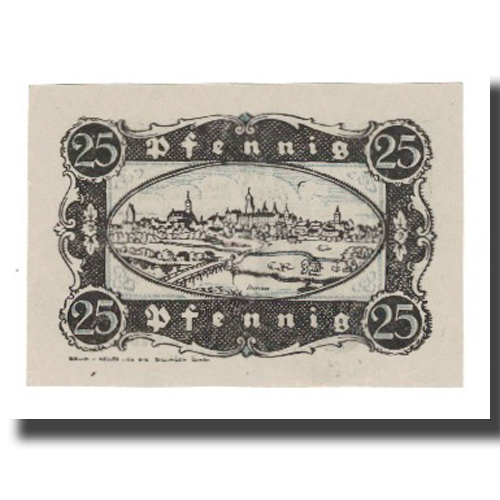 Banknote, Germany, Dillingen Stadt, 25 Pfennig, paysage, 1921, 1921-09-01