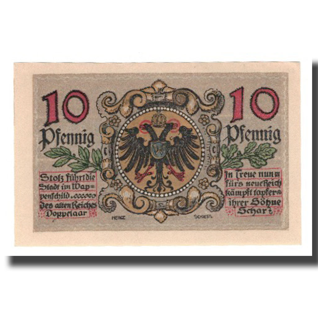 Banknote, Germany, Donauwörth Stadt, 10 Pfennig, Blason, AU(55-58), Mehl:D27.2