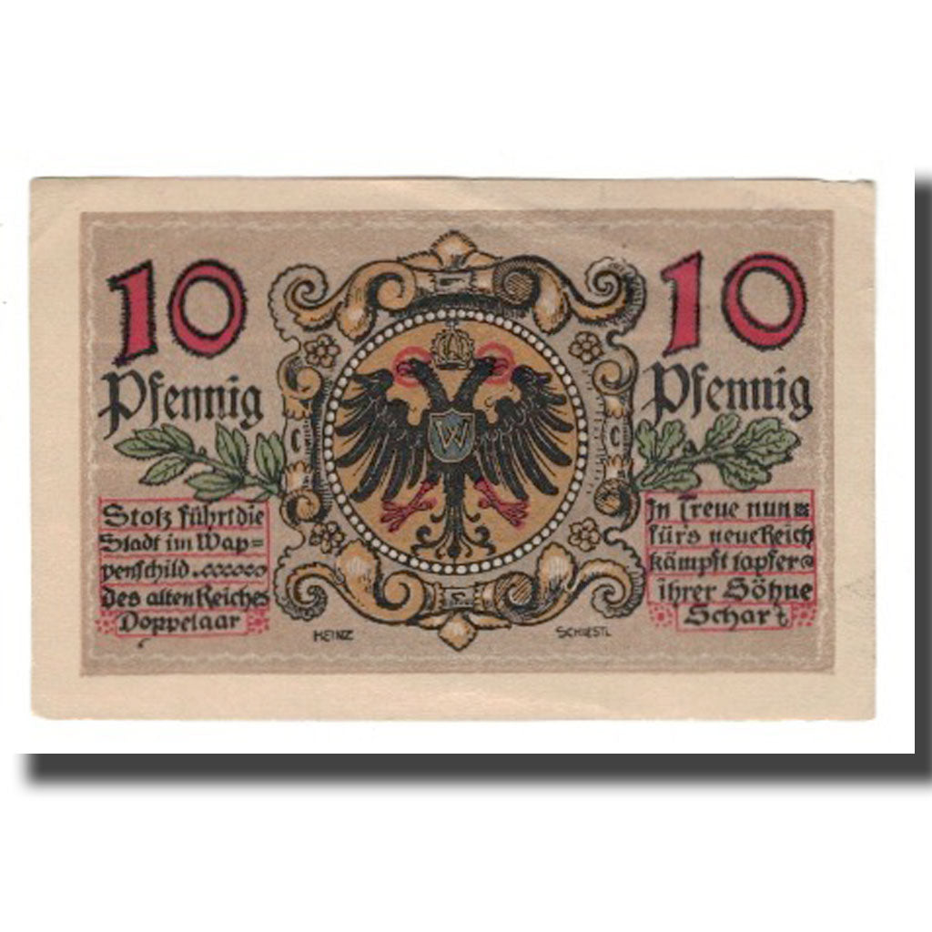 Banknote, Germany, Donauwörth Stadt, 10 Pfennig, Blason 1, AU(55-58)