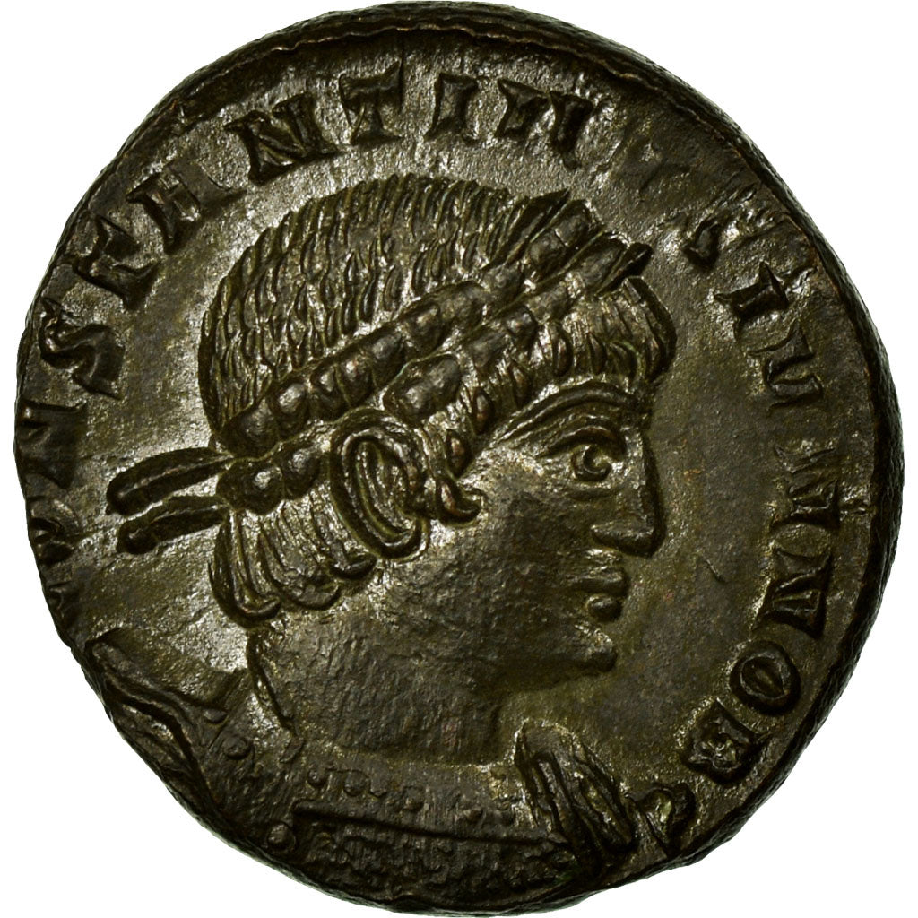 Coin, Constantine II, Nummus, Trier, AU(50-53), Copper, Cohen:122