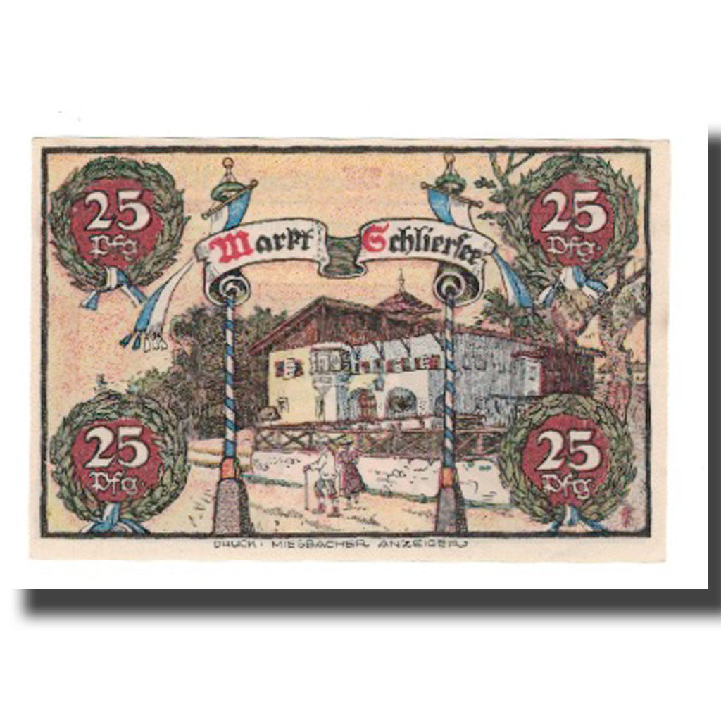 Banknote, Germany, Schliersee Marktgemeinde, 25 Pfennig, batiment 1, 1921