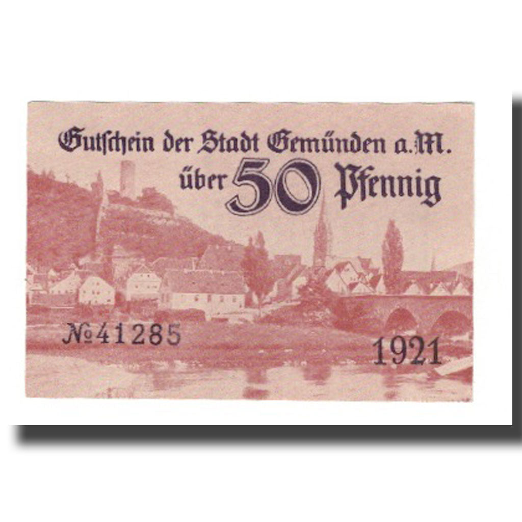 Banknote, Germany, Gemünden a.M. Stadt, 50 Pfennig, valeur faciale, Undated