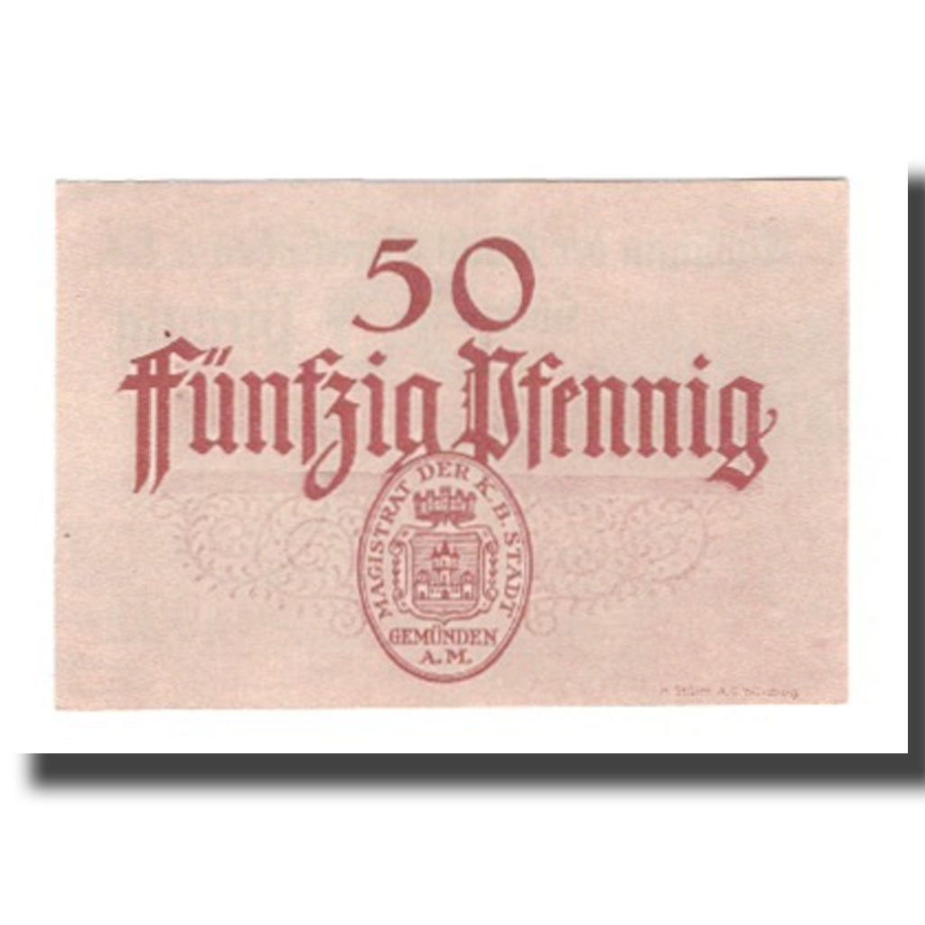 Banknote, Germany, Gemünden a.M. Stadt, 50 Pfennig, valeur faciale, Undated