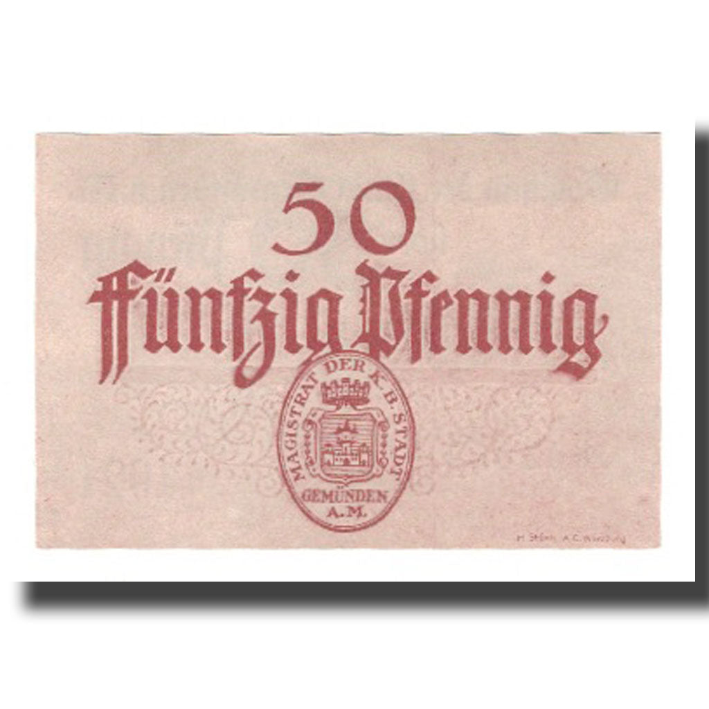 Banknote, Germany, Gemünden a.M. Stadt, 50 Pfennig, valeur faciale 2, Undated