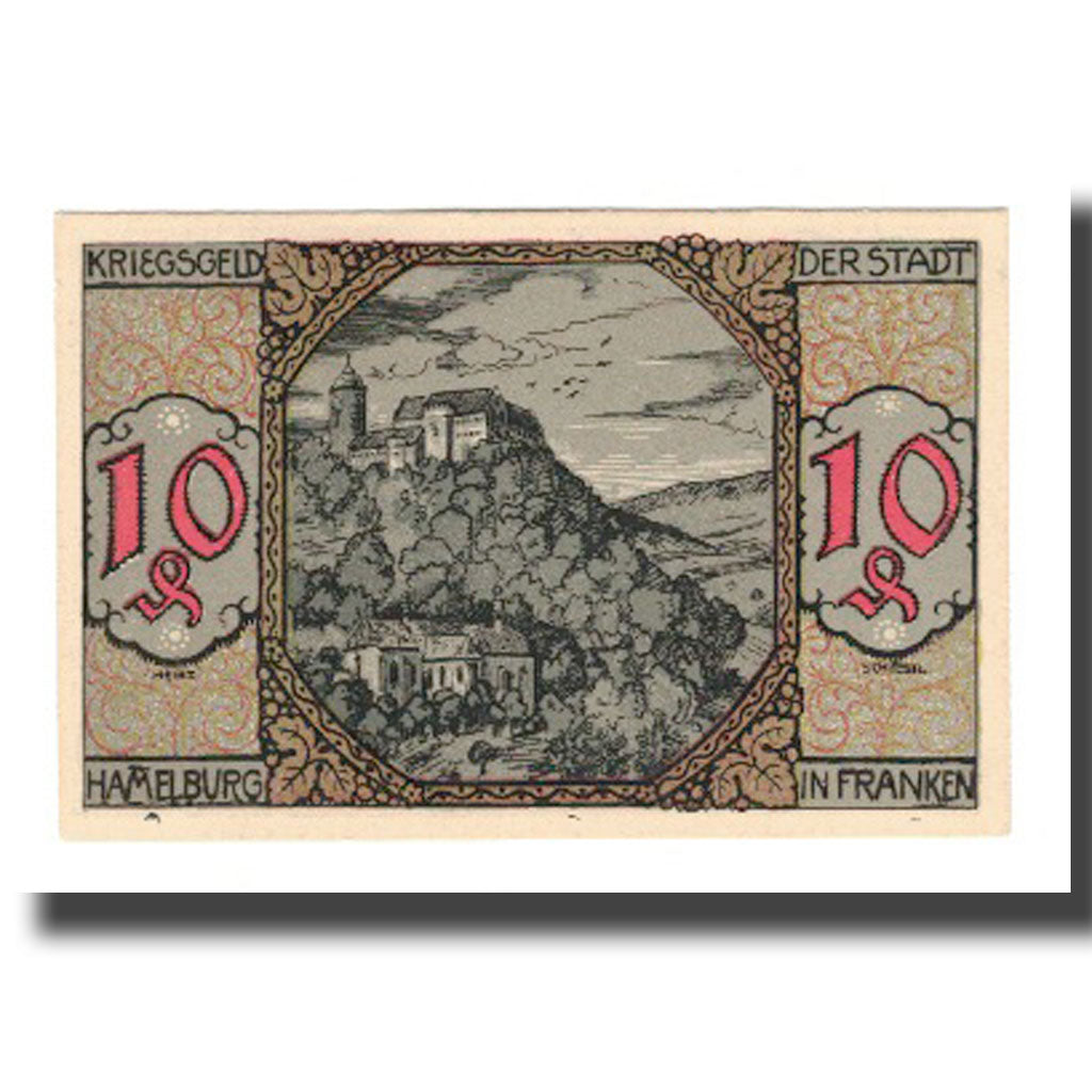 Banknote, Germany, Hammelburg Stadt, 10 Pfennig, paysage, 1918, 1918-03-10