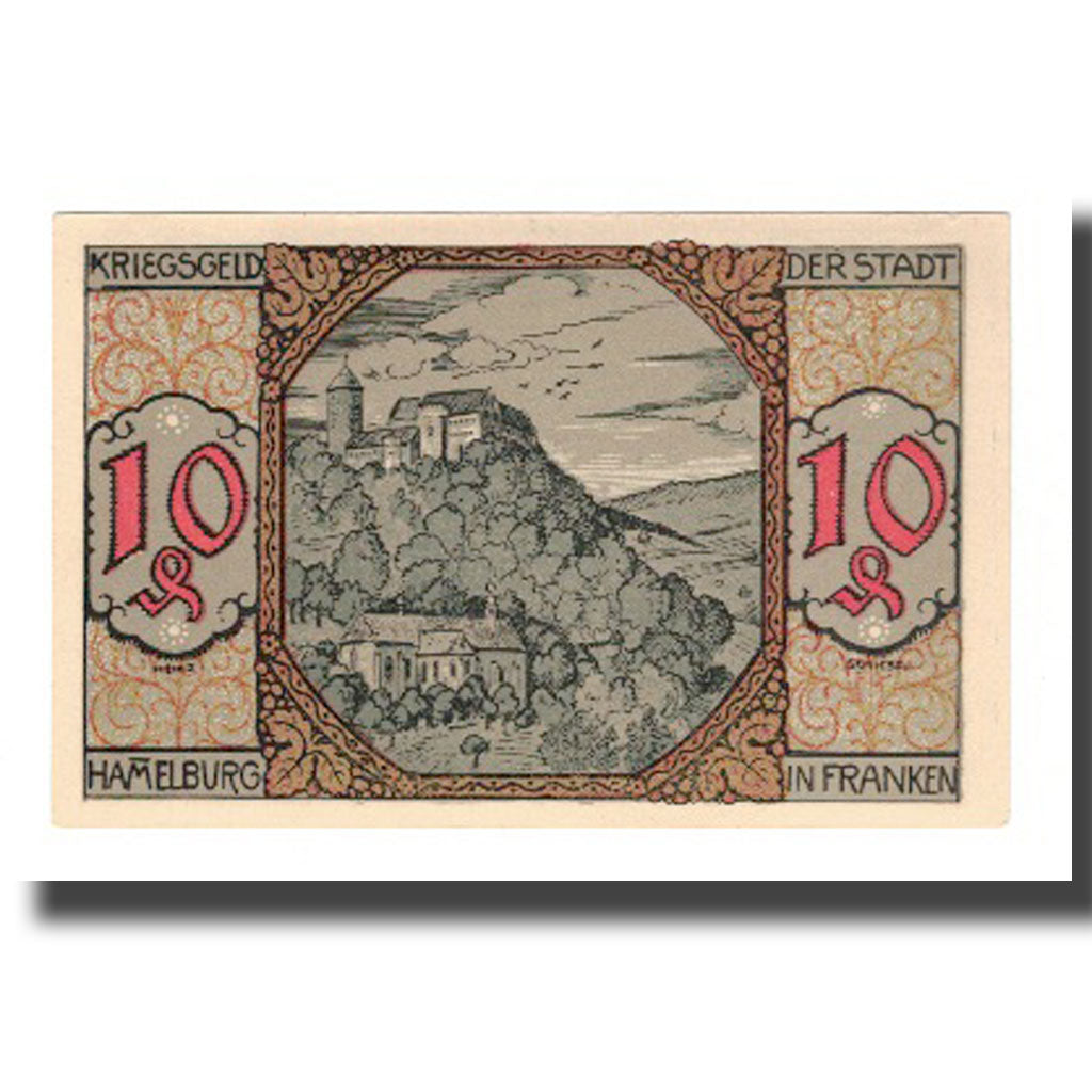 Banknote, Germany, Hammelburg Stadt, 10 Pfennig, paysage 1, 1918, 1918-03-10