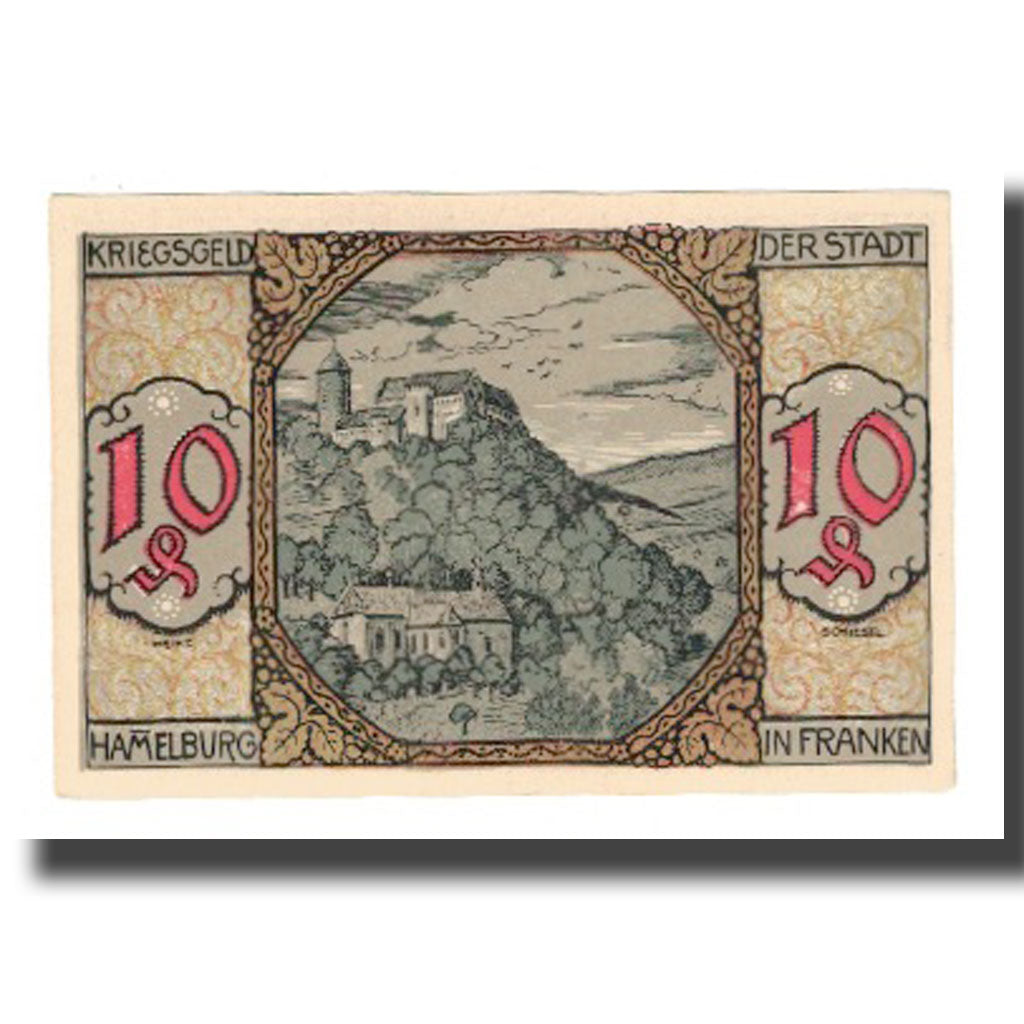 Banknote, Germany, Hammelburg Stadt, 10 Pfennig, paysage 2, 1918, 1918-03-10