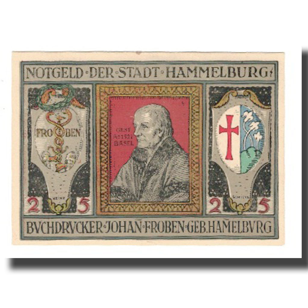 Geldschein, Deutschland, Hammelburg Stadt, 25 Pfennig, paysage, 1918 (1921), VZ