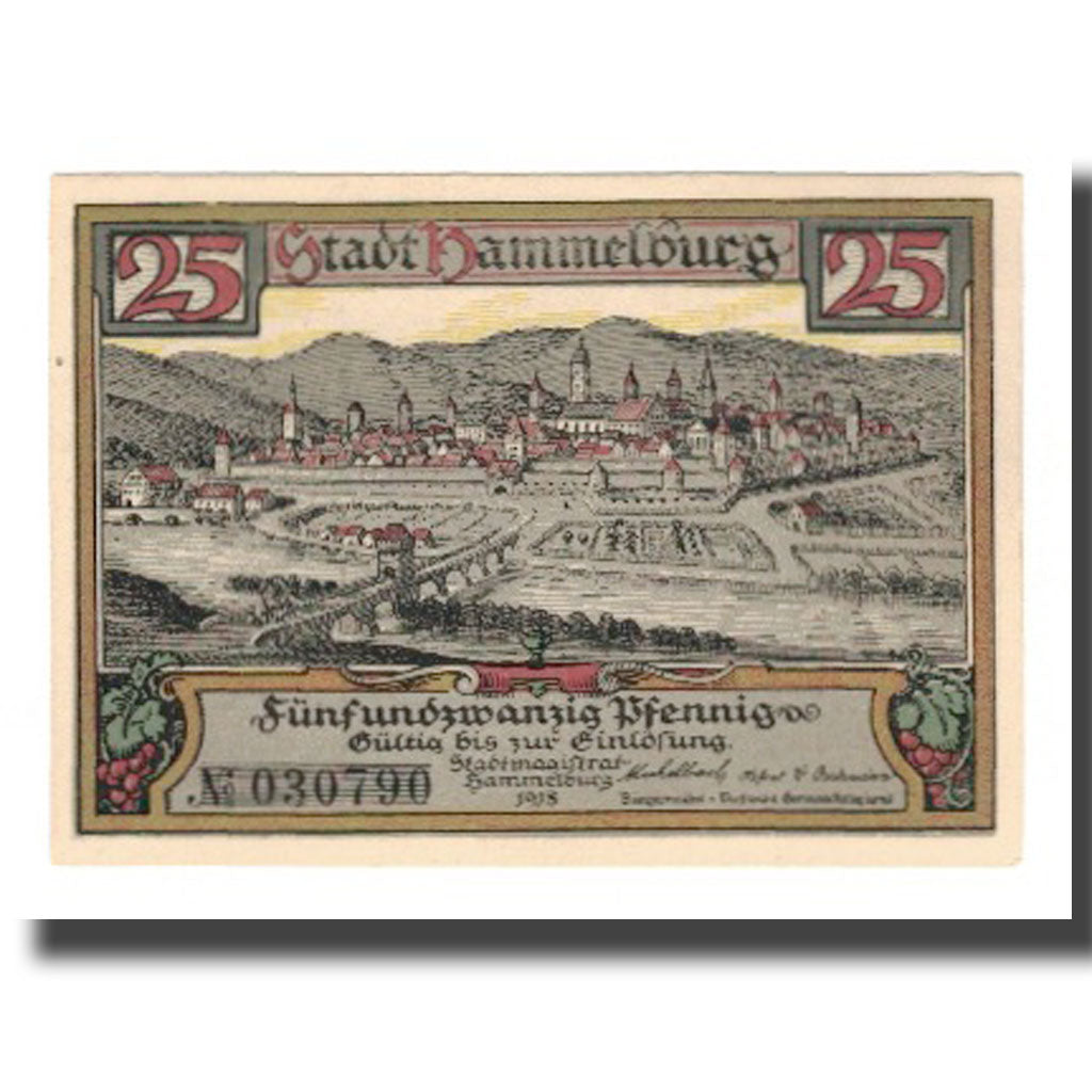 Banknote, Germany, Hammelburg Stadt, 25 Pfennig, paysage 1, 1918 (1921)