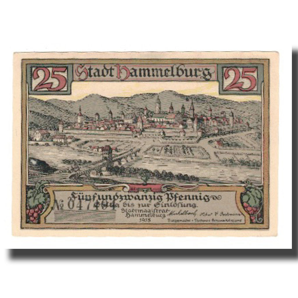 Banknote, Germany, Hammelburg Stadt, 25 Pfennig, paysage 2, 1918 (1921)