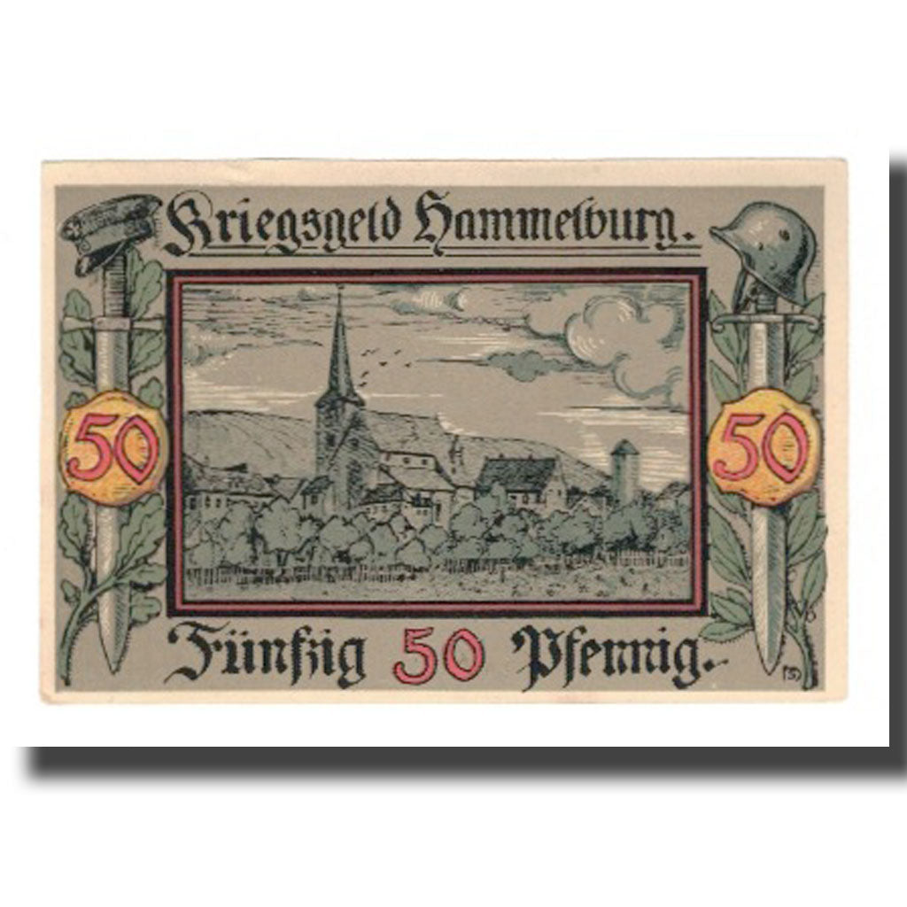 Banknote, Germany, Hammelburg Stadt, 50 Pfennig, Eglise 1, 1918 (1921)