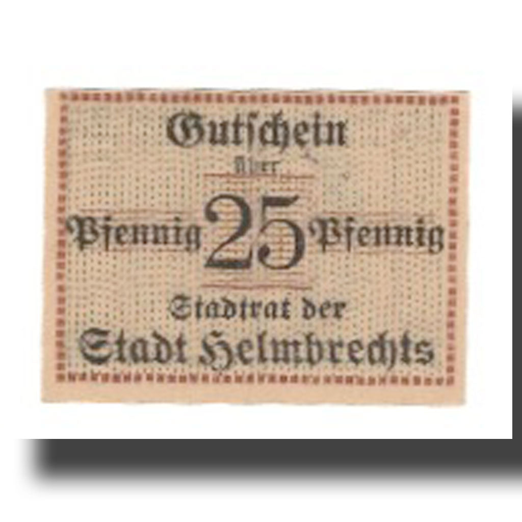 Banknote, Germany, Helmbrechts Stadt, 25 Pfennig, Blason 1, undated (1920)