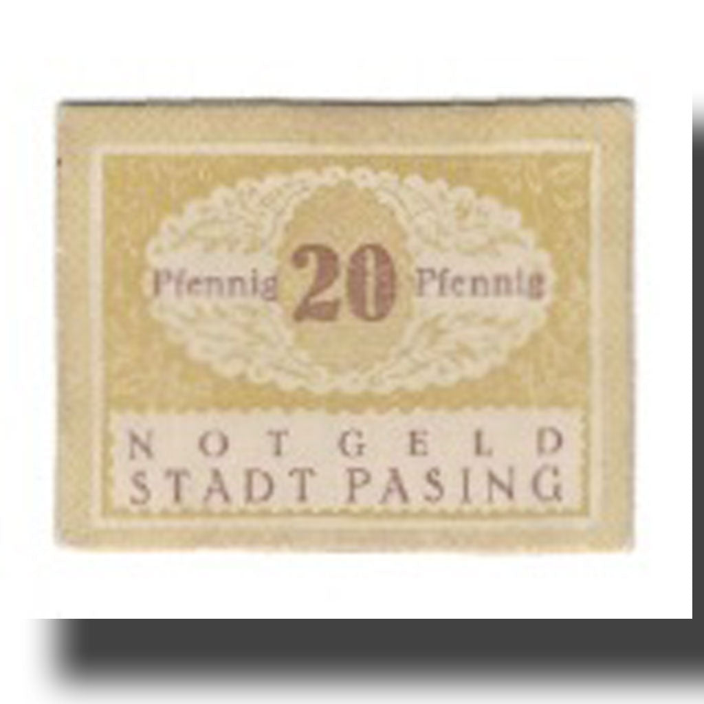 Banknote, Germany, Pasing Stadt, 20 Pfennig, N.D, undated (1921), AU(55-58)