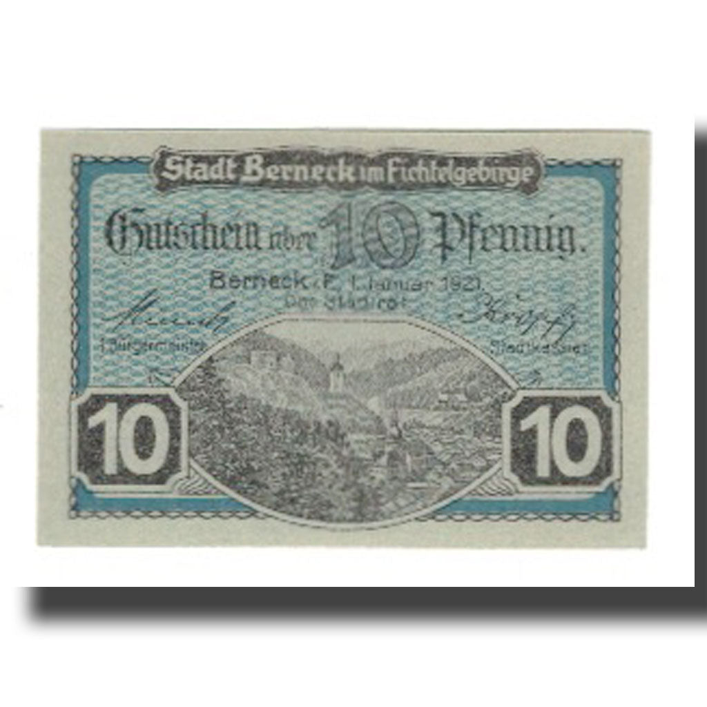 Banknote, Germany, Berneck im Fichtelgebirge Stadt, 10 Pfennig, personnage