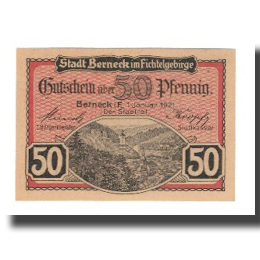 Banknote, Germany, Berneck im Fichtelgebirge Stadt, 50 Pfennig, personnage