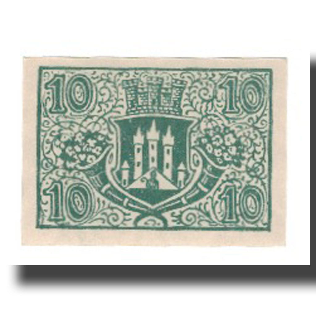 Banconote, Germania, Bischofsheim v. Rhon Stadt, 10 Pfennig, valeur faciale