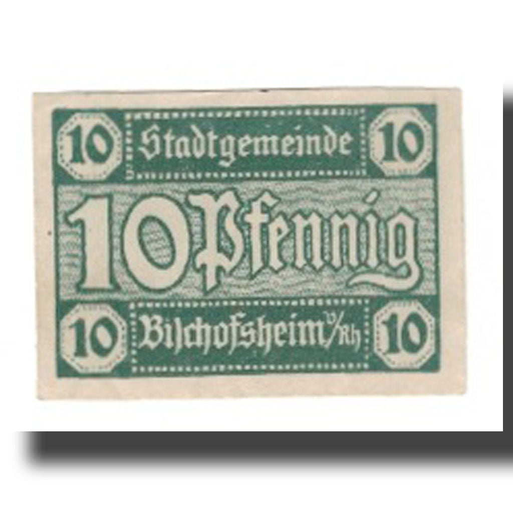 Banknote, Germany, Bischofsheim v. Rhon Stadt, 10 Pfennig, valeur faciale 1