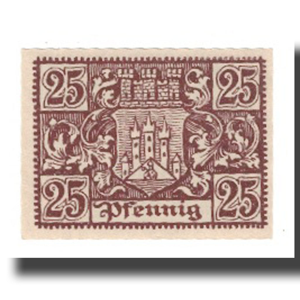 Banknote, Germany, Bischofsheim v. Rhon Stadt, 25 Pfennig, valeur faciale