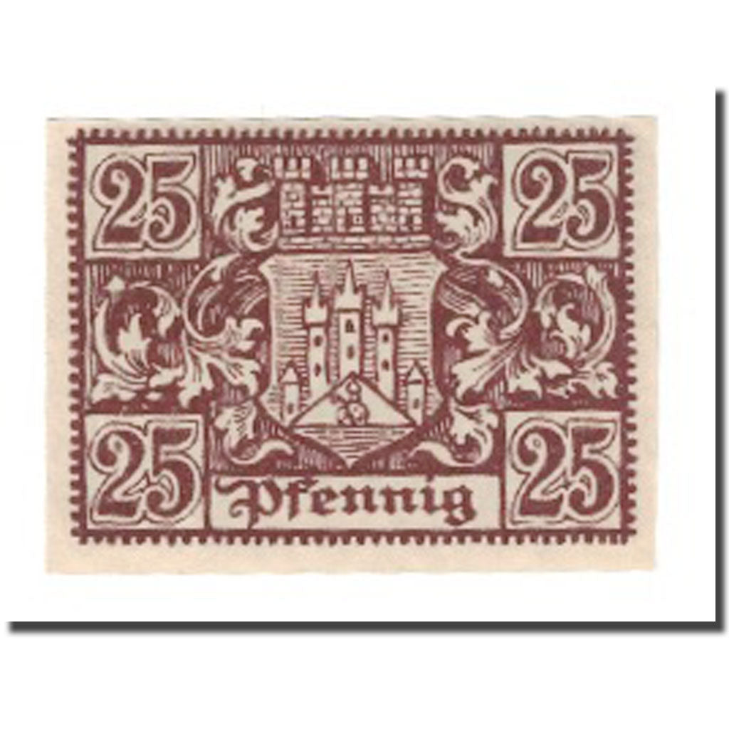 Banknote, Germany, Bischofsheim v. Rhon Stadt, 25 Pfennig, valeur faciale 1
