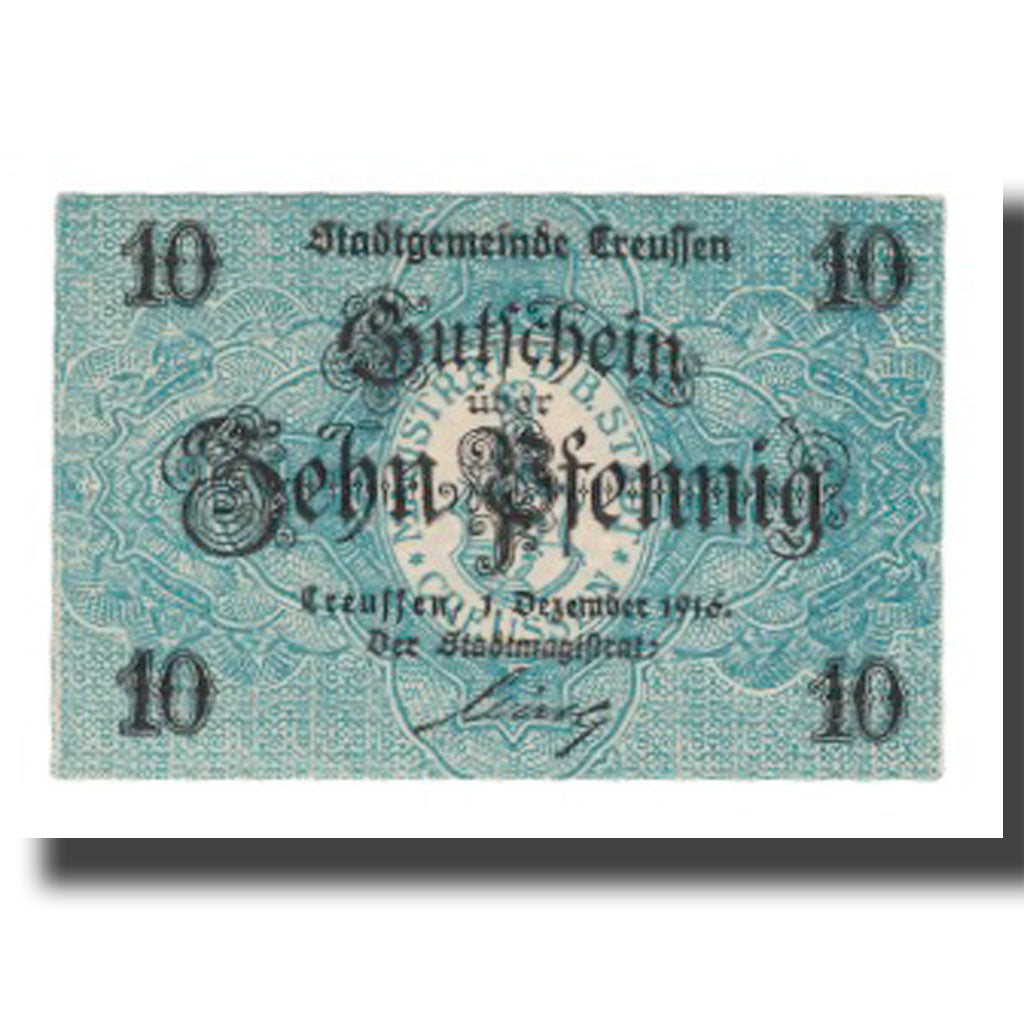 Geldschein, Deutschland, Creussen Ofr. Stadt, 10 Pfennig, Blason, 1916 (1918)