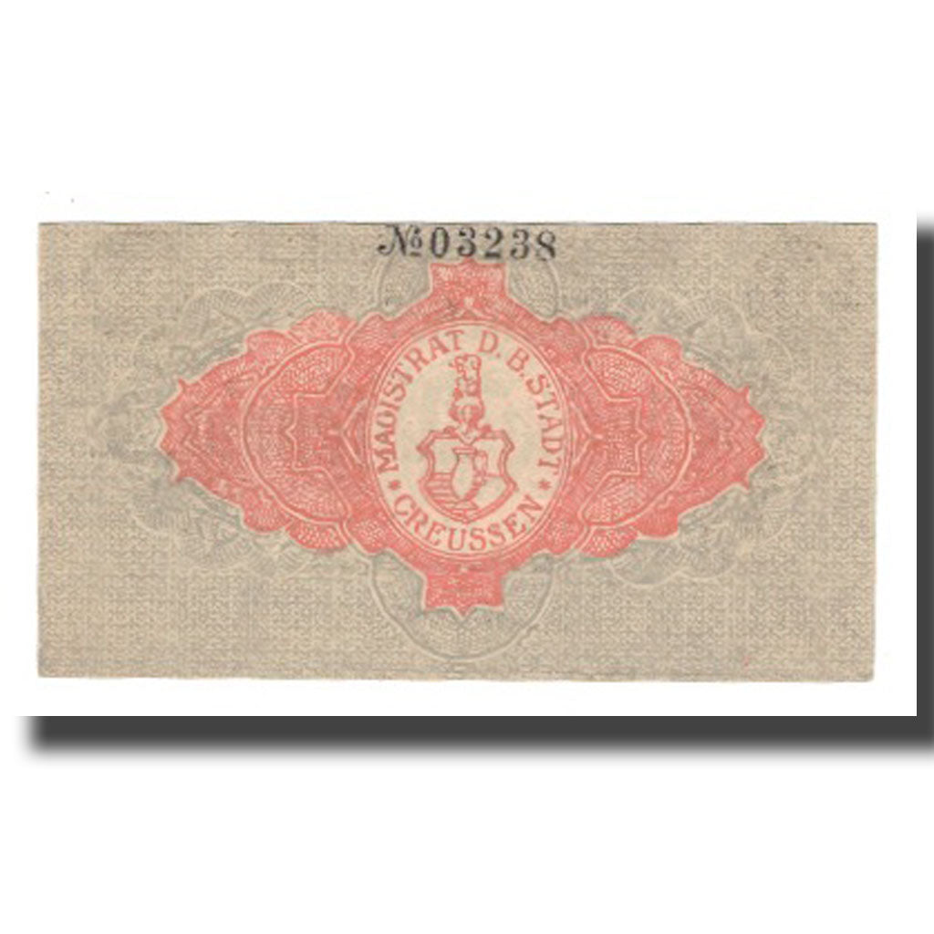 Banknote, Germany, Creussen Ofr. Stadt, 50 Pfennig, Blason, 1916 (1918)