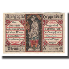 Banknote, Germany, Deggendorf Stadt, 50 Pfennig, batiment 1, 1918, AU(55-58)